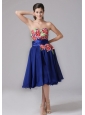 Milford Connecticut Blue Appliques Decorate Sweetheart Short Prom Dress With Knee-length In 2013