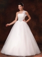 One Shoulder Organza Bowknot Beaded Hottest Ball Gown Wedding Dress