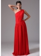 Simple Red One Shoulder Floor-length Plus Size Prom Dress In Mystic Connecticut
