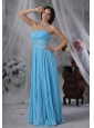 Sioux Center Iowa  Beaded Decorate Waist Aqua Blue Organza Floor-length Lovely Style For 2013 Prom / Evening Dress