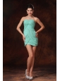 Turquoise Column Mini-length Chiffon Sweetheart Short Prom Gowns With Pleats In Cullman Alabama