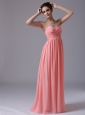 Watermelon Sweethear Floor-length 2013 Prom Dress Ruched In Ann Arbor Michigan