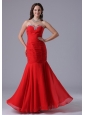 2013 Wine Red Mermaid Sweetheart Evening Dress With Beading and Ruch In Kansas