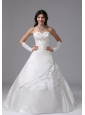 Ball Gown Wedding Dress In Century City California With Embroidery Brush Train