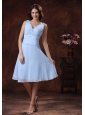 Chiffon V-neck Lilac Ruch Decorate Bridesmaid Dress With Knee-length In Avondale Arizona