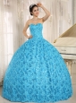 Embroidery and Sequins On Tulle Sweetheart Teal Quinceanera  Dress 2013 In El Alto City