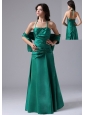 Halter Dark Green Ruched Bodice For Prom / Evening Dress With Floor-length Taffeta