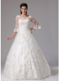 Litchfield Connecticut City A-line V-neck Wedding Dress With Lace In 2013