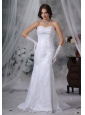 Mount Pleasant Iowa  Lace Decorate Bodice Mermaid Sweetheart Neckline Brush Train Wedding Dress For 2013