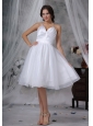 Orange City Iowa Halter Knee-length Organza Ruched Decorate Up Bodice 2013 Short Wedding Dress