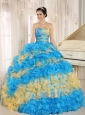 Stylish Multi-color 2013 Quinceanera Dress Ruffles With Appliques Sweetheart In Neuquén