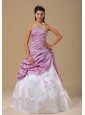 Embroidery Ruched and Hand Made Flowers For Dama Dresses for Quinceanera In Frankfort Custom Made