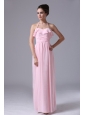 Halter Pink Chiffon Column 2013 Bridesmaid Dress With Ruched