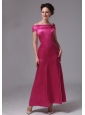 Hot Pink Off The Shoulder Ankle-length Mother Of The Bride Dress For Custom Made In Duluth Georgia