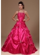 Pick-ups Halter A-line Hot Pink Taffeta Military Ball Gowns For Custom Made In Demopolis Alabama