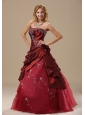 Strapless Embroidery and Hand Made Flowers In Frankfort Frankfort Dama Dresses for Quinceanera