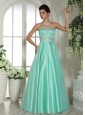 Apple Green Sweetheart Beaded and Rhinestones  Prom Dress For Custom Made In Dearborn