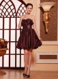 Burgundy Strapless Taffeta Beaded A-line Prom Gowns Custom Made In Balmaha UK