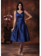 Royal Blue Bridesmaid Dress Clearances With V-neck Tea-length In Yuma Arizona
