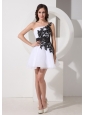 Appliques Decorate Bodice One Shoulder Mini-length Organza 2013 Prom / Homecoming Dress