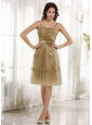 Modest Champagne Spagetti Straps Prom Dress With Sash