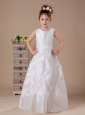 Scoop Taffeta Sashes / Ribbons White Column / Sheath 2013 Flower Girl Dress