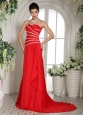 Wholesale Red Sweetheart Luxurious 2013 Prom Dress With Brush Train