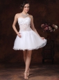 Appliques Sweetheart Mini-length For White Cocktail / Homecoming Dress