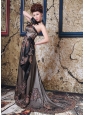 Brown Appliques Prom / Evening Dress With Court Train