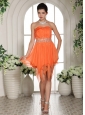 Organza Beaded Decorate Waist Asymmetrical Homecoming / Cocktail Dress For Custom Made