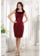Scoop Neckline Burgundy Knee-length Dama Dresses For Quinceanera In 2013