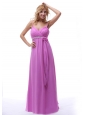 2013 Lavender Spaghetti Straps Ruch and Beaded Chiffon Prom Dress