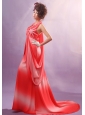 2013 Ombre Color Halter Applqiues Decorate Bust Prom Dress With Chiffon For Party
