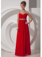 Beaded Decorate Shoulder Chiffon Empire Floor-length Straps 2013 Prom Dress