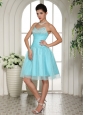 Customize Aqua Blue Sweetheart Beaded Prom Dress For Prom Party