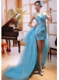 Halter Top Appliques Column Dismountable Watteau Train Designer 2013 New Styles Prom Gowns Custom Made