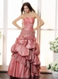 Lace and Pick-ups Decorate For Watermelon 2013 Prom Dress