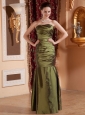 Mermaid Olive Green and Bodice Bodice For Prom Dress