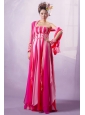 Multi-color Applqiues Decorate Bust Prom Dress With Chiffon For Party Style