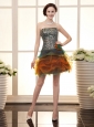 Paillette Over Skirt Bodice Strapless Multi-color Hand Made Flowers 2013 Prom Gowns