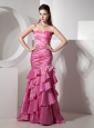 Ruch and Ruffled Layers Mermaid Appliques Sweetheart Neckline Floor-length 2013 Prom / Evening Dress