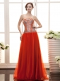 Rust Red Paillette Over Skirt Sweetheart Gorgeous Prom Gowns For 2013 Custom Made