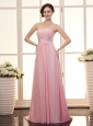 Baby Pink Chiffon Empire Beaded Decorate Waist Brush Customize Stylish 2013 Prom Gowns