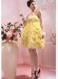Beading and Ruch Decorate Bodice Ruffles Knee-length 2013 Prom Dress