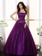 Eggplant Purple and Beaded Bodice For Prom / Evening Dress