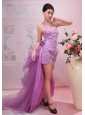 Lace Decorate Bodice V-neck Detachable Mini-length 2013 Prom Dress