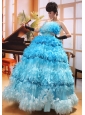Strapless Beaded A-line Organza Sequins Modern Quinceanera Gowns Hottest Custom Made