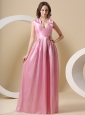 Taffeta Rose Pink and Floor-length For Prom Dress