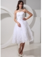 A-line Sweetheart Appliques Decorate Wedding Dress With Ruch For Wedding Party
