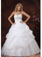 Beaded Decorate Bodice A-line Sweetheart Neckline Floor-length Organza and Tulle 2013 Wedding Dress